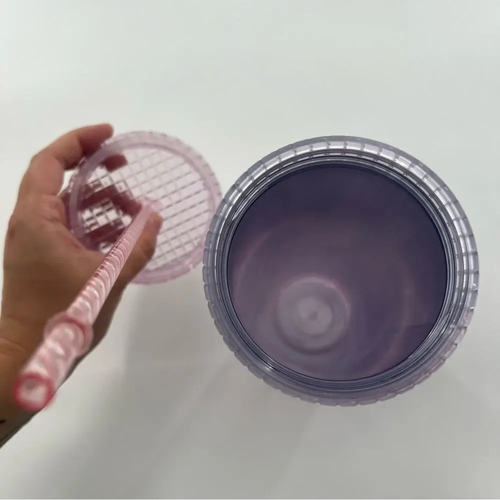 Starbucks Summer 2021 Venti Pink and Blue 24oz Cup Straw Tumbler
